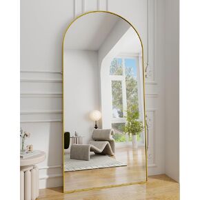 Koonmi 30"x71" Arched Full Length Mirror, Black Large Floor Mirror with Aluminum Alloy Frame Standing Hanging or Leaning Wall-Mounted Mirror, Vanity Mirror for Living Room and Bedroom