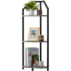 Fun Memories 5 Tier Corner Shelf, 70" Corner Shelf Stand, Corner Bookshelf Plant Stand, Storage Shelf for Bathroom, Living Room, Kitchen,Grey Home Office, White