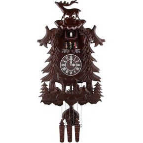 Kendal Vivid Large Deer Handcrafted Wood Cuckoo Clock with 4 Dancers Dancing with Music