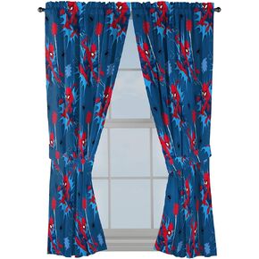 Jay Franco Marvel Spiderman Spidey Daze 63" Inch Drapes - Beautiful Room Décor & Easy Set Up, Bedding - Curtains Include 2 Tiebacks, 4 Piece Set (Official Marvel Product)