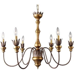 31 Inches Wide Weathered Cottage Chandelier Leaf-Shaped Metal Long Curving Arms Vintage-Look Foyer, Living Room, Dining Room or Bedroom in Saudi Arabia