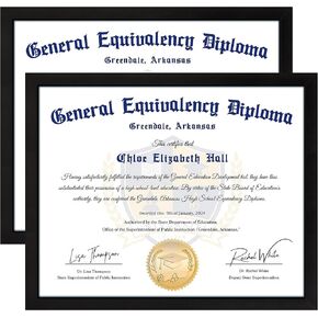 FIXSMITH 8.5x11 Diploma Frame, Black Picture Frame with Clear Plexiglass, 2 Pack Certificate Frame for Wall Display, 8.5x11 Document Frame, High School Diploma Frame