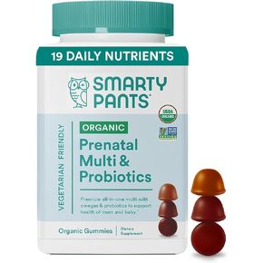 SmartyPants Prenatal Vitamins for Women, Multivitamin Gummies: Omega 3 Fish Oil (EPA/DHA), Biotin, Methylfolate, Vitamin D3, C, Vitamin B12, B6, Vitamin A, K & Zinc, 120 Count (30 Day Supply)
