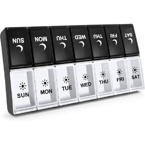 7 Day Pill Organizer 2 Times a Day, Large Weekly AM PM Pill Box, Day Night Medicine Organizer, Pill Case Twice A Day, Pill Container