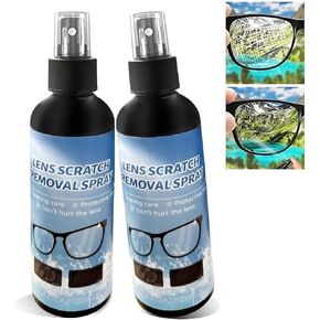New Lens Scratch Remover,Repair Lens Glass Grinding Scratch,Glasses Cleaner Spray for Sunglasses Screen Cleaner Tools(2PC)