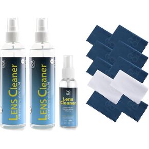 Yogo Vision Lens Cleaner Spray 2 8oz + 1 2oz Eyeglass Cleaner, with 10 Microfiber Cloths Kit Ammonia and Streak Free Safe for Eyewear and Electronics