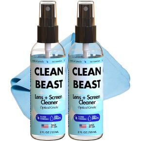 Lens Cleaner Spray Kit – Includes a Microfiber Cloths, Eyeglass Cleaner and Glasses Cleaner Spray, Eye Glass Cleaner Spray, 2 oz (1 x 2 oz Bottle) – 300+ Sprays