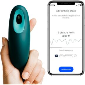 Breathing & Meditation Device - Instant Stress Relief, Anxiety Relief, Relaxation for Women & Men - Helps with Better Sleep, Stress, and Overall Health- Biofeedback Device - Blue Green