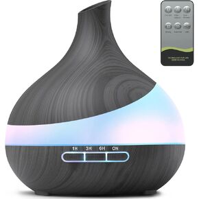 500 ML Essential Oil Diffuser, Upgrade Aroma Diffuser for Large Room, Aromatherapy Diffuser Humidifier with Remote Control 14 Color Lights 4 Timer Setting Auto Shut-Off