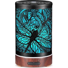 Essential Oils Diffuser,Christmas Aromatherapy Diffuser,Birthday Gifts for Women Mom Grandma,Metal Cool Mist Humidifier with 7 Colors Lights Waterless Auto Off Air Diffusers (Dragonfly)