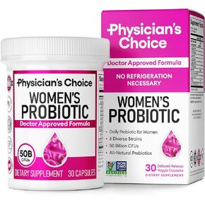 Physician's Choice Probiotics for Women - PH Balance, Digestive, UT, & Feminine Health - 50 Billion CFU - 6 Unique Strains for Women - Organic Prebiotics, Cranberry Extract+ - Women Probiotic - 30 CT