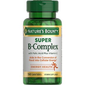 Nature's Bounty Super B Complex with Vitamin C & Folic Acid, Immune & Energy Support, 150 tablets