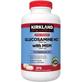 KIRKLAND Signature Glucosamine with MSM, 375 Tablets