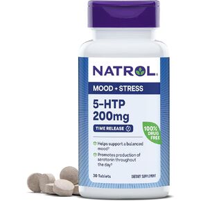 Natrol 5-HTP 200mg, Dietary Supplement Helps Support a Balanced Mood, 60 Time Release Tablets, 60 Day Supply