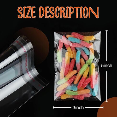 Self Sealing Cellophane Bags 4x6 Inches, 200 Pcs Clear Cookie Bags, Resealable Treat Bags for Fresh Cookies, Candy, Gifts, and Party Favors Bags. in Saudi Arabia