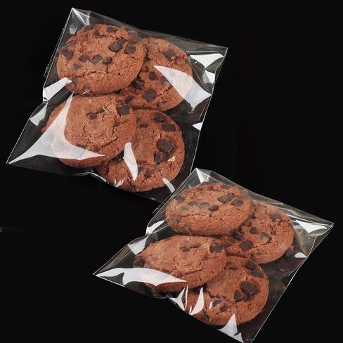 Self Sealing Cellophane Bags 4x6 Inches, 200 Pcs Clear Cookie Bags, Resealable Treat Bags for Fresh Cookies, Candy, Gifts, and Party Favors Bags. in Saudi Arabia