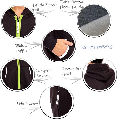 Skylinewears Mens Jumpsuit Non Footed Pajama Unisex One Piece Playsuit Adult Onesie With Hood in Kuwait