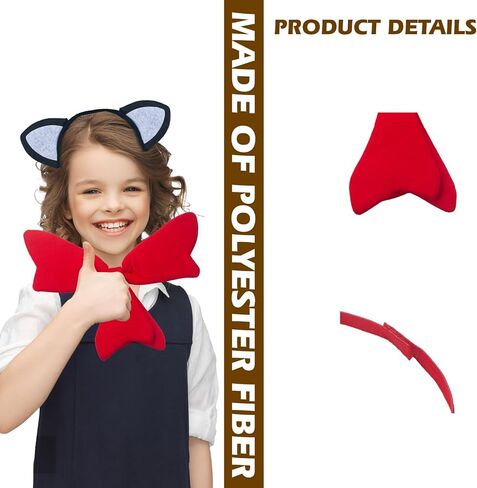 Red Bow Tie Party Favors Novelty Adjustable Bowtie Cat Ear Headband Halloween Costume Accessory for Men Women in Saudi Arabia