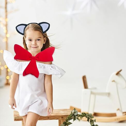 Red Bow Tie Party Favors Novelty Adjustable Bowtie Cat Ear Headband Halloween Costume Accessory for Men Women in Saudi Arabia