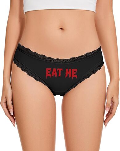 Aueyan Christmas Underwear Holiday Panties for Women with Lace Trim Funny Printed Underpants in Kuwait