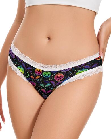 Aueyan Christmas Underwear Holiday Panties for Women with Lace Trim Funny Printed Underpants in Kuwait