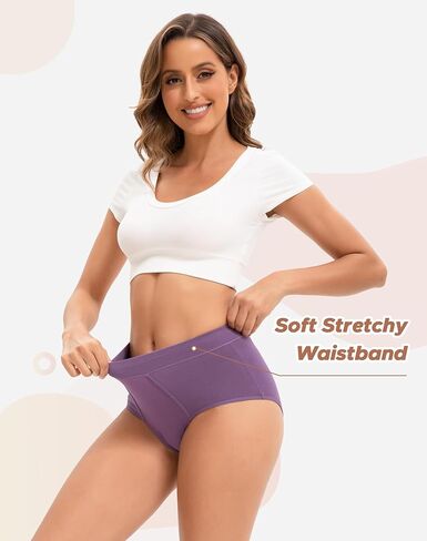 ملابس داخلية نسائية من القطن من INNERSY، سراويل داخلية عالية الخصر، تغطية كاملة للسيدات، 3 قطع in Kuwait