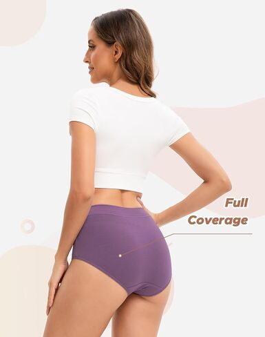 ملابس داخلية نسائية من القطن من INNERSY، سراويل داخلية عالية الخصر، تغطية كاملة للسيدات، 3 قطع in Kuwait