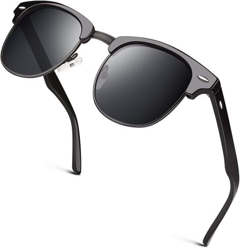 GQUEEN Classic Horn Rimmed Semi Rimless Polarized Sunglasses for Men Women GQO6 in Kuwait