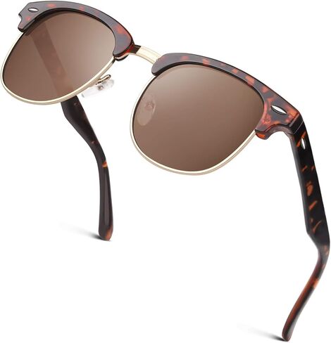 GQUEEN Classic Horn Rimmed Semi Rimless Polarized Sunglasses for Men Women GQO6 in Kuwait