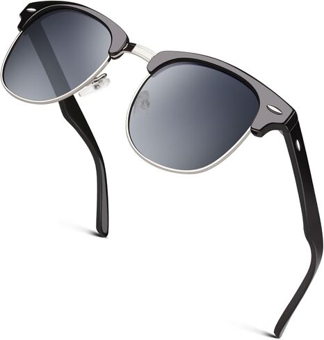 GQUEEN Classic Horn Rimmed Semi Rimless Polarized Sunglasses for Men Women GQO6 in Kuwait