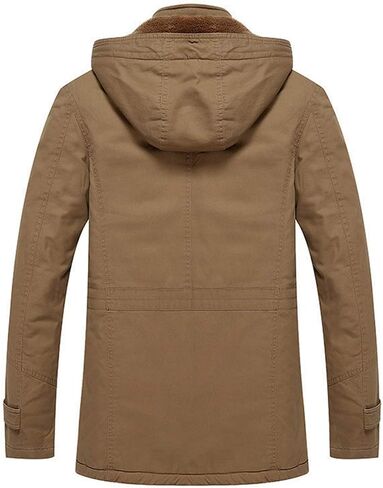 TACVASEN Men's Winter Jacket Cotton Military Jackets Fleece Lined Thick Work Coats Warm Cargo Jackets with Hooded in Saudi Arabia