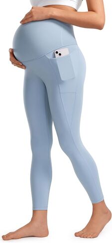 CRZ YOGA Womens Butterluxe Maternity Leggings with Pockets Over The Belly 25" - Workout Active Yoga Pregnancy Pants Soft in Saudi Arabia