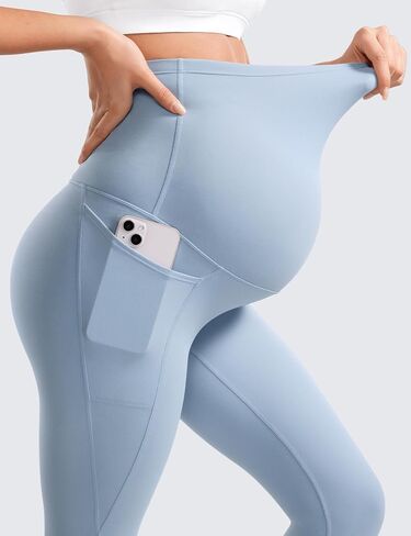CRZ YOGA Womens Butterluxe Maternity Leggings with Pockets Over The Belly 25" - Workout Active Yoga Pregnancy Pants Soft in Saudi Arabia