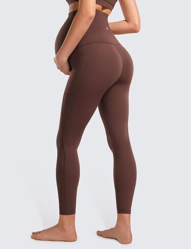 بنطال CRZ YOGA النسائي Butterluxe للحمل مع جيوب فوق البطن 25 بوصة - سروال حمل يوجا نشط للتمرين ناعم in Saudi Arabia