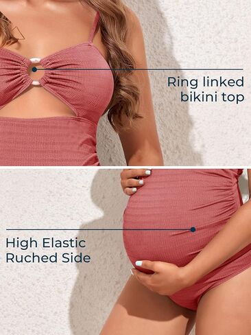 Summer Mae Maternity Swimsuit One Piece Bathing Suit O-Ring Front Pregnancy Swimwear in Saudi Arabia
