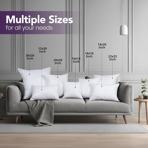 Utopia Bedding Throw Pillows Insert (Pack of 2, White) - 18 x 18 Inches Bed and Couch Pillows - Indoor Decorative Pillows in Saudi Arabia
