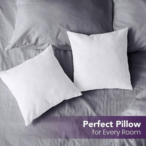 Utopia Bedding Throw Pillows Insert (Pack of 2, White) - 18 x 18 Inches Bed and Couch Pillows - Indoor Decorative Pillows in Saudi Arabia