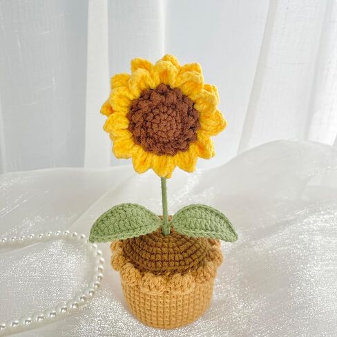 JOMODECOR Handmade Crochet Cute Cactus Potted Plants, Knitted Artificial Forever Flowers with Exquisite Pot, Gift to Friends Women Kids, Perfect for Home Decorations, Office Desk in Saudi Arabia