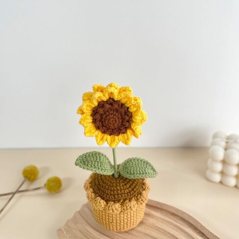 JOMODECOR Handmade Crochet Cute Cactus Potted Plants, Knitted Artificial Forever Flowers with Exquisite Pot, Gift to Friends Women Kids, Perfect for Home Decorations, Office Desk in Saudi Arabia