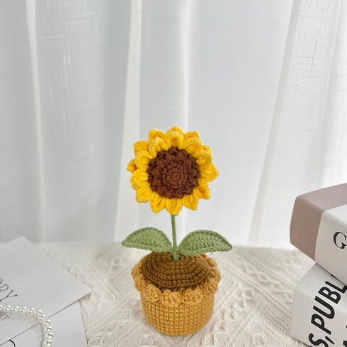 JOMODECOR Handmade Crochet Cute Cactus Potted Plants, Knitted Artificial Forever Flowers with Exquisite Pot, Gift to Friends Women Kids, Perfect for Home Decorations, Office Desk in Saudi Arabia