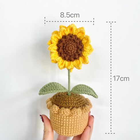 JOMODECOR Handmade Crochet Cute Cactus Potted Plants, Knitted Artificial Forever Flowers with Exquisite Pot, Gift to Friends Women Kids, Perfect for Home Decorations, Office Desk in Saudi Arabia