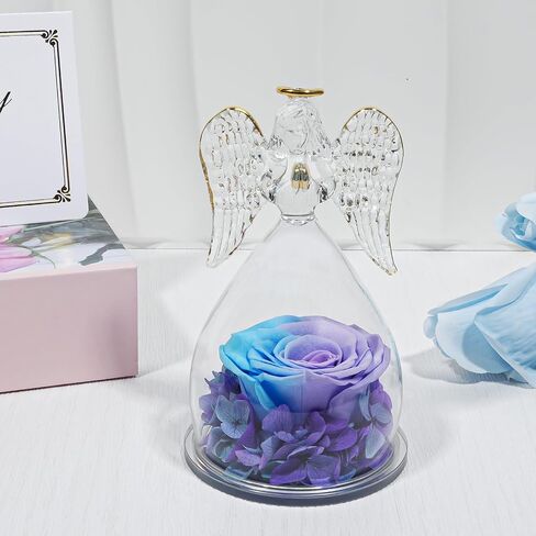 Yamonic Mom Birthday Gifts for Mom, Angel Figurines with Real Rose Gifts for Her Mom Grandma,Preserved Flowers Rose Angel Figurines for Mothers Day Christmas Anniversary Birthday Gifts for Her (Red) in Saudi Arabia