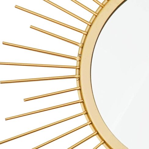 3 Pack Metal Mirrors for Wall Sunburst Wall Mirrors Home Décor Decorative Hanging Wall Art for Living Room Bedroom Entryway (Gold, Flower+Sunburst) in Kuwait