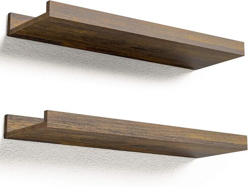 Floating Shelves Wall Mounted Set of 2, Modern White Shelves for Bedroom, Nursery Shelves with Lip, Display Picture Ledge Shelf for Wall Decor Living Room Bathroom Kitchen - White in Saudi Arabia