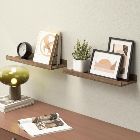 Floating Shelves Wall Mounted Set of 2, Modern White Shelves for Bedroom, Nursery Shelves with Lip, Display Picture Ledge Shelf for Wall Decor Living Room Bathroom Kitchen - White in Saudi Arabia