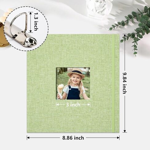 Vienrose Photo Album 4X6 60 Pockets, Linen Scrapbook Photo Album, 3 Ring Binder Album with 40 Scrapbook Pages, and 20 Self-Adhesive Pages, Travel Family Wedding (Beige) in Kuwait