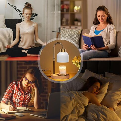 Candle Warmer Lamp with 2 Bulbs, Candle Warmer with Dimmer Adjustable Height,Mothers Day Gifts,Electric Wax Warmer Vintage Home Decor,2/4/8H Timer in Saudi Arabia
