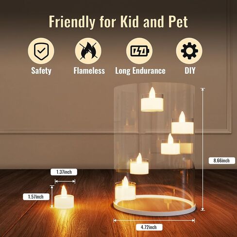 حاملات شموع الإعصار من Keepsmile مع 5 شموع عديمة اللهب LED لتزيين الزفاف، مادة زجاج أكريليك، أضواء الشاي شمعة كهربائية وهمية لغرفة الطعام والحفلات المنزلية وديكورات الطاولة المركزية in Kuwait