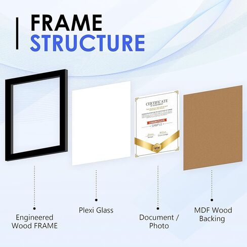 إطار دبلوم FIXSMITH مقاس 8.5x11، إطار صورة أسود مع زجاج شبكي شفاف، إطار شهادة 2 حزمة لعرض الحائط، إطار وثيقة 8.5x11، إطار دبلوم المدرسة الثانوية in Kuwait