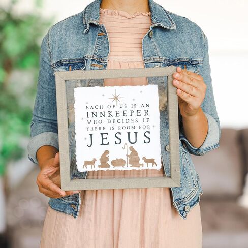 Simply Said, INC Floating Frame Art, Room for Jesus - 10 x 10 inch Framed Wall Artwork FAS1059 in Kuwait
